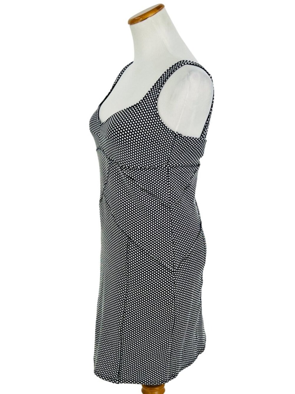 Free People Black White Polka Dot Bodycon Mini Dress L | Indie Sleaze Y2K Baddie - Picture 6 of 16